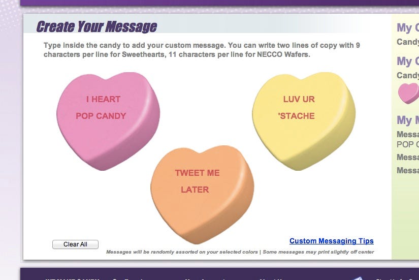 personalized candy hearts necco